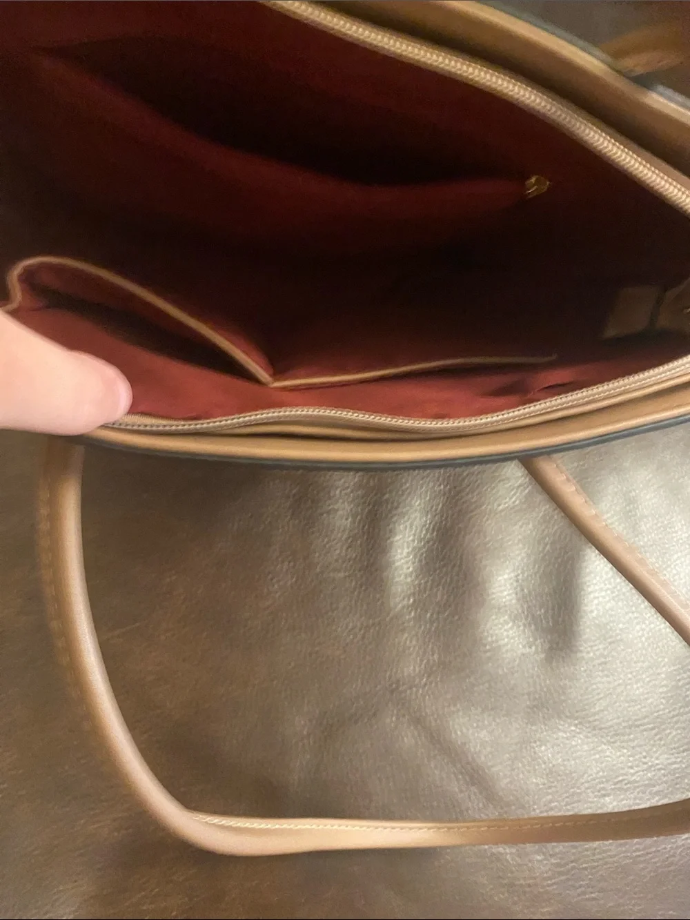 Floral Pattern Tote Bag in Brown